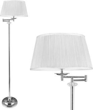 [lux.pro]® Vloerlamp - staande lamp - Bonn - chroom en wit