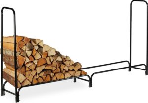 relaxdays brandhoutrek - haardhout opslag - haardhout rek - houtopslag - metaal Zonder afdekking