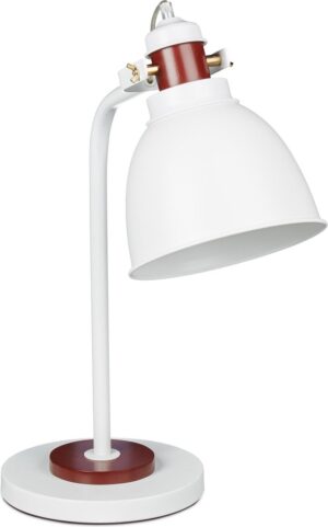 relaxdays bureaulamp GLOCCA - tafellamp metaal - lamp - modern - nachtlamp wit