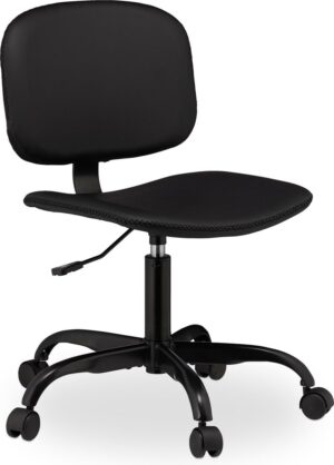 relaxdays bureaustoel - lage rugleuning - computerstoel - zonder armleuning - zwart
