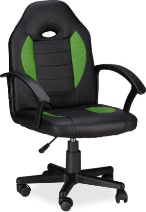 relaxdays gamestoel XR7 - bureaustoel PC gaming - individuele zithoogte - computerstoel groen