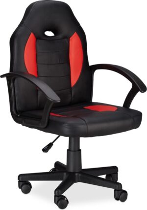 relaxdays gamestoel XR7 - bureaustoel PC gaming - individuele zithoogte - computerstoel rood