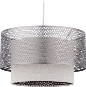 relaxdays hanglamp eettafel - plafondlamp ijzer - E27 fitting - pendellamp zilver bruin