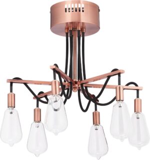 relaxdays hanglamp roségoud - eetkamerlamp - kroonluchter stijl - plafondlamp rosé