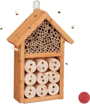 relaxdays insectenhotel bouwpakket - DIY - insectenhuis - bijenhotel - nestkast - hangend geel