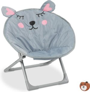 relaxdays kinderstoel moon chair - relaxstoel voor kinderen - campingstoel - inklapbaar muis