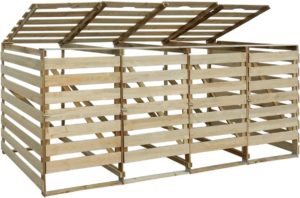 vidaXL Containerberging vierdubbel 240 L geïmpregneerd grenenhout