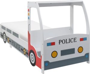 vidaXL Kinderbed politieauto met 7 Zone H2 matras 90x200 cm
