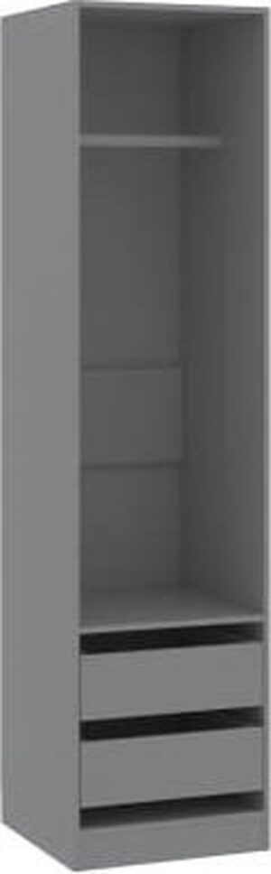 vidaXL Kledingkast met lades 50x50x200 cm spaanplaat grijs