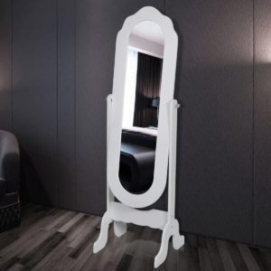 vidaXL - Staande spiegel Vrijstaande kantelbare spiegel (wit)