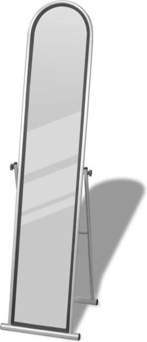 vidaXL - Staande spiegel Vrijstaande rechthoekige spiegel volledige lengte (grijs)