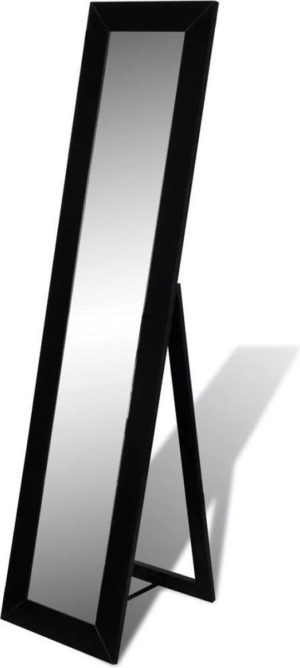 vidaXL - Staande spiegel Vrijstaande spiegel volledige lengte (zwart)