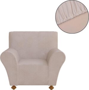 vidaXL Stretch meubelhoes voor fauteuil beige polyester jersey