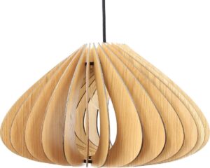 wodewa moderne hanglamp hout plafondlamp LUNA massief hout EIK LED E27 duurzame plafondlamp echt hout houten lamp in hoogte verstelbare hanglamp