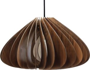 wodewa moderne hanglamp hout plafondlamp LUNA massief hout WALNUT LED E27 duurzame plafondlamp echt hout houten lamp in hoogte verstelbare hanglamp