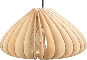 wodewa moderne hanglamp hout plafondlamp LUNA natural LED E27 duurzame plafondlamp berkenhout houten lamp in hoogte verstelbare hanglamp