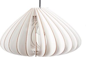 wodewa moderne hanglamp hout plafondlamp LUNA witte LED E27 duurzame plafondlamp berkenhout houten lamp in hoogte verstelbare hanglamp