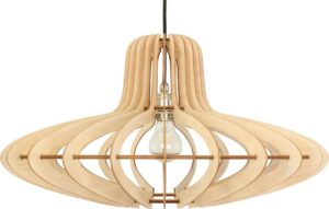 wodewa moderne hanglamp hout plafondlamp MEDUSA natuur Ø 58cm duurzame plafondlamp LED E27 berkenhout houten lamp in hoogte verstelbare hanglamp