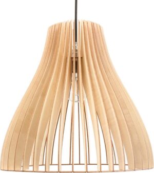 wodewa moderne hanglamp hout plafondlamp NUBES nature LED E27 duurzame plafondlamp berkenhout houten lamp in hoogte verstelbare hanglamp
