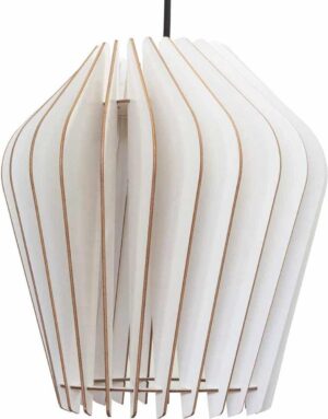 wodewa moderne hanglamp hout plafondlamp SOLIS witte LED E27 duurzame plafondlamp berkenhout houten lamp in hoogte verstelbare hanglamp