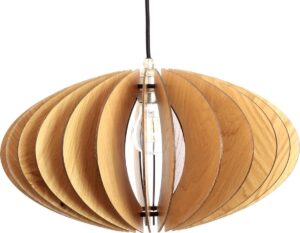 wodewa moderne hanglamp hout plafondlamp TERRA massief hout EIK LED E27 duurzame plafondlamp echt hout houten lamp in hoogte verstelbare hanglamp