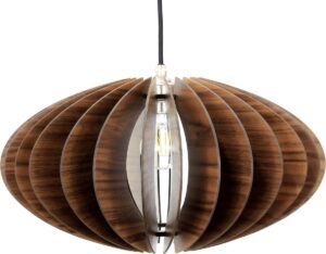wodewa moderne hanglamp hout plafondlamp TERRA massief hout WALNUT LED E27 duurzame plafondlamp echt hout houten lamp in hoogte verstelbare hanglamp