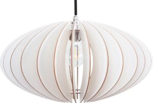 wodewa moderne hanglamp hout plafondlamp TERRA wit LED E27 duurzame plafondlamp berkenhout houten lamp in hoogte verstelbare hanglamp