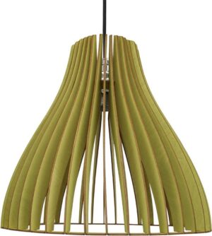 wodewa moderne hanglamp houten plafondlamp NUBES groene LED E27 duurzame plafondlamp berkenhout houten lamp in hoogte verstelbare hanglamp