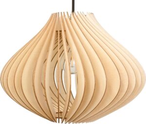 wodewa moderne hanglamp houten plafondlamp VENTUS Natur LED E27 duurzame plafondlamp berkenhout houten lamp in hoogte verstelbare hanglamp