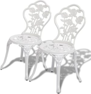 2 x Tuinstoel Wit (Incl LW Fleece deken) / Tuin stoelen / Buiten stoelen / Balkon stoelen / Relax stoelen