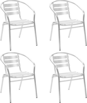4 x Tuinstoel (Incl LW Fleece deken) / Tuin stoelen / Buiten stoelen / Balkon stoelen / Relax stoelen / Schommelstoel