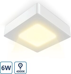 Aigostar LED Plafondlamp - Ceiling lamp - 6W - 4000K - Vierkant