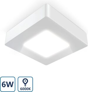 Aigostar LED Plafondlamp - Ceiling lamp - 6W - 6000K - Vierkant