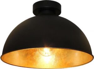 Artdelight Plafondlamp Curve Ø 31 cm zwart-goud