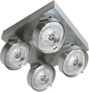 Artdelight - Plafondlamp Dutchess 4L Square - Aluminium - 4x LED 15W 2200K-3000K - IP20 - Dim To Warm > spots verlichting led | led lamp