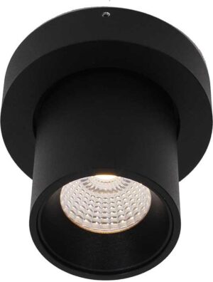 Artdelight - Plafondlamp Laguna 1L Rond - Zwart - LED 6W 2700K - IP20 - Dimbaar > spots verlichting led | plafonniere led zwart | led lamp