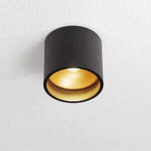 Artdelight - Plafondlamp Ormond - Zwart / Goud - LED 7W 2700K - IP54 - Dimbaar > spots verlichting buiten led | plafonniere led zwart/goud | led lamp