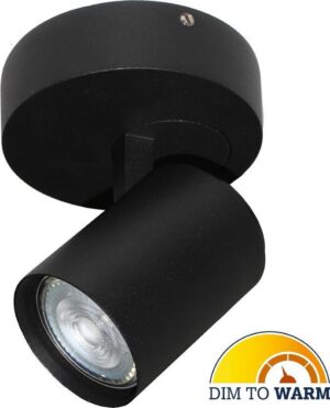 Artdelight - Plafondlamp Vivaro 1L Rond - Zwart - LED 4,9W 2200K-2700K - IP20 - Dim To Warm > spot verlichting led | plafonniere led zwart | led lamp