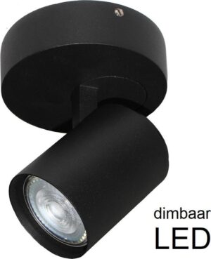 Artdelight - Plafondlamp Vivaro 1L Rond - Zwart - LED 4,9W 2700K - IP20 - Dimbaar > spot verlichting led | plafonniere led zwart | led lamp