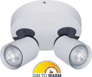 Artdelight - Plafondlamp Vivaro 2L Rond - Wit - 2x LED 4,9W 2200K-2700K - IP20 - Dim To Warm > spot verlichting led | plafonniere led wit | led lamp