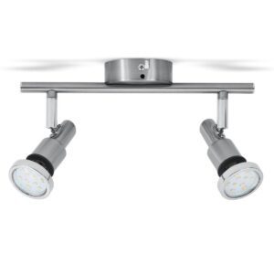 B.K.Licht Aurel 2-lichts LED badkamer plafondlamp - kantelbaar - chroom - GU10 - IP44