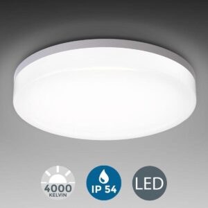 B.K.Licht Bootes LED badkamer plafondlamp - 2400LM - Ø28cm - neutraal wit licht - IP44