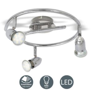 B.K.Licht Carina LED plafondlamp spot - GU10 - chroom - warm wit licht - verlichting woonkamer keuken slaapkamer