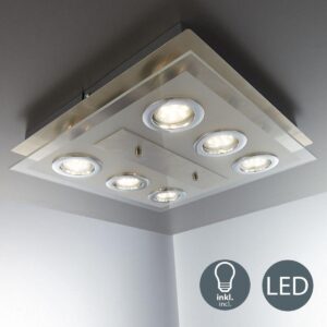 B.K.Licht Dorado LED plafondlamp plafonnière - 6-lichts - glas - GU10