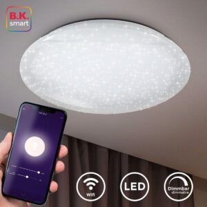 B.K.Licht LED plafondlamp XL - Ø50cm - iOS & Android - glitter effect