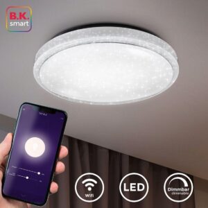 B.K.Licht LED plafondlamp - Ø385mm - iOS & Android - glitter effect