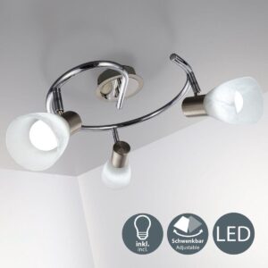 B.K.Licht Lunas III LED plafondlamp spots - 3-lichts - E14 - glas