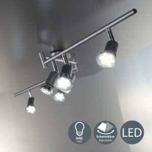 B.K.Licht Lunis LED plafondlamp - 6 lichts - GU10 - spots - spotjes
