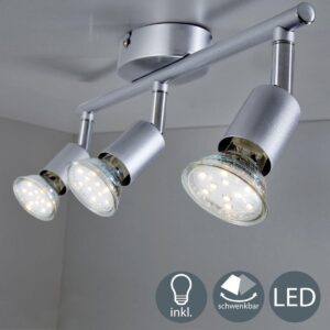 B.K.Licht Lunis LED plafondlamp - GU10 - zilver - spots - spotjes