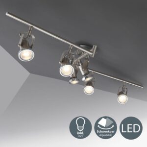 B.K.Licht Phoenix LED plafondlamp spots 6-lichts GU10 - warm wit licht - verlichting woonkamer slaapkamer eetkamer